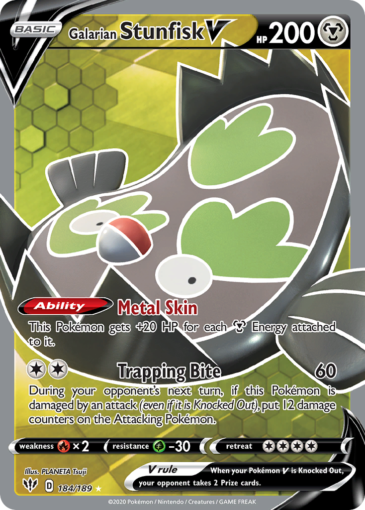 Galarian Stunfisk V 184/201 Rare Ultra