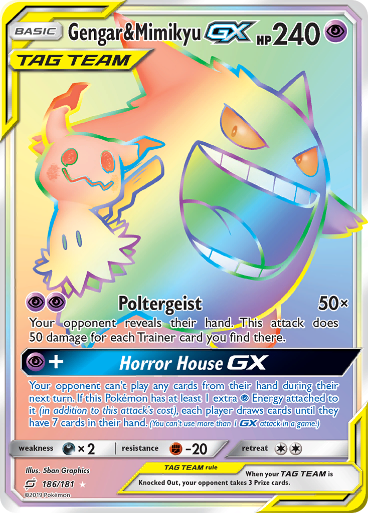 Gengar & Mimikyu-GX 186/198 Rare Rainbow