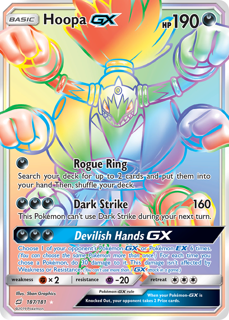 Hoopa-GX 187/198 Rare Rainbow