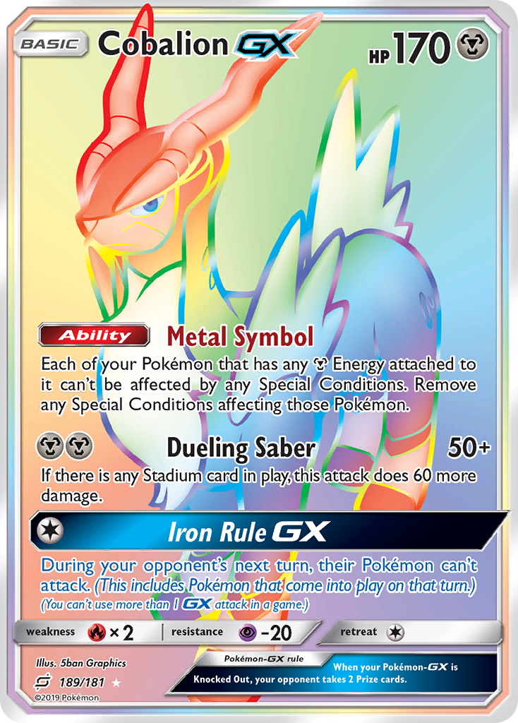 Cobalion-GX 189/198 Rare Rainbow