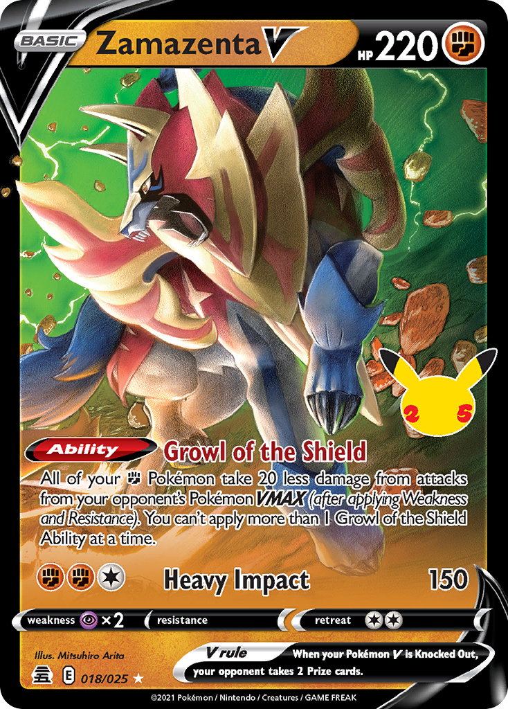 Zamazenta V 018/25 Rare Holo V
