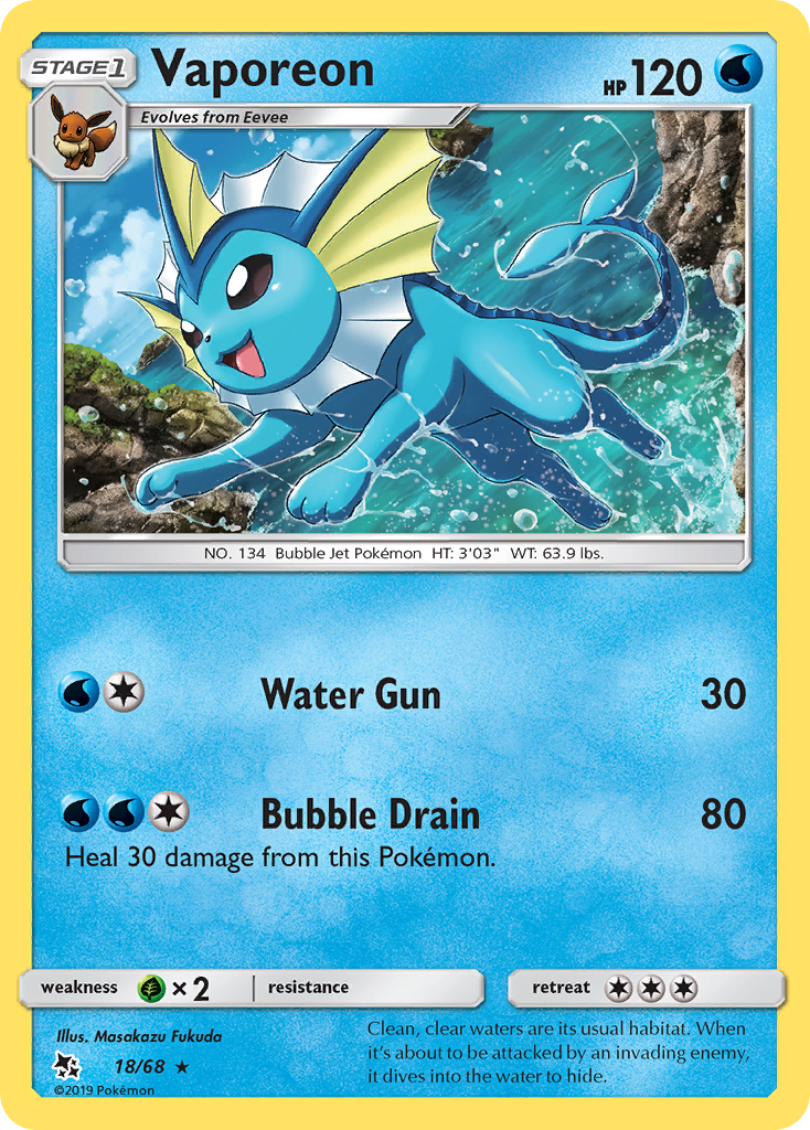 Vaporeon 018/69 Rare Holo