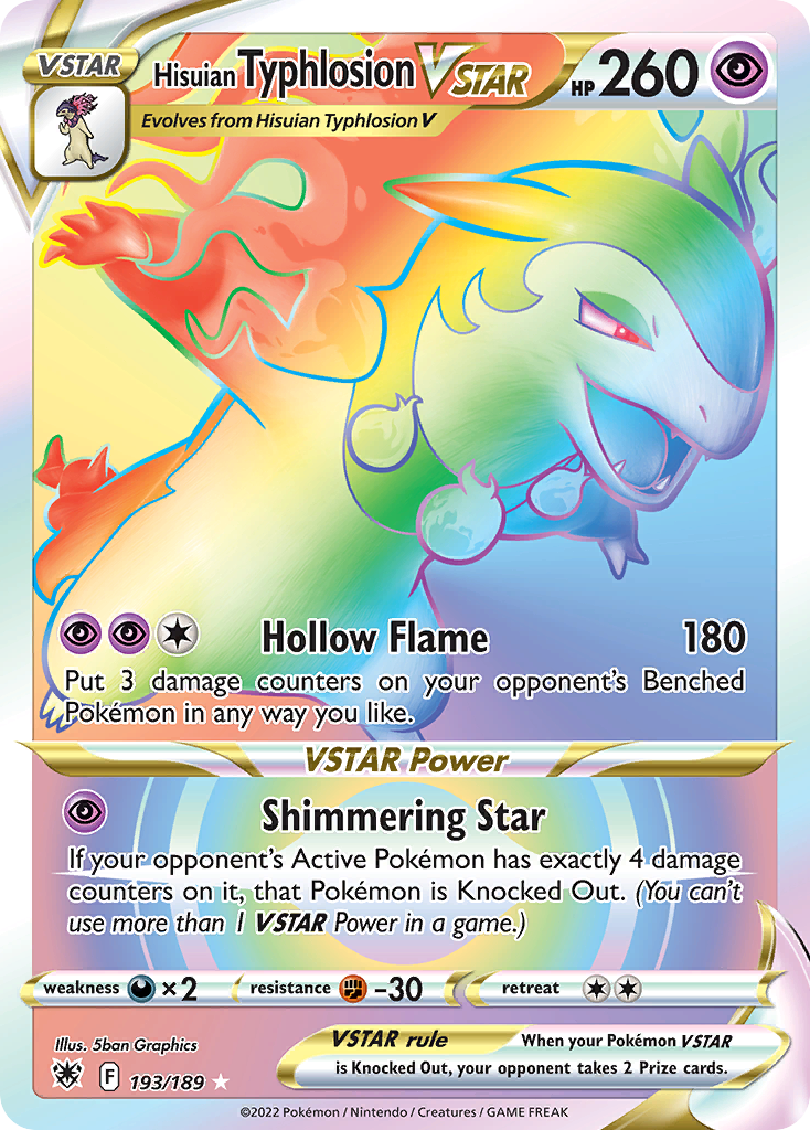 Hisuian Typhlosion VSTAR 193/216 Rare Rainbow