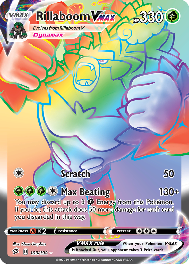 Rillaboom VMAX 193/209 Rare Rainbow