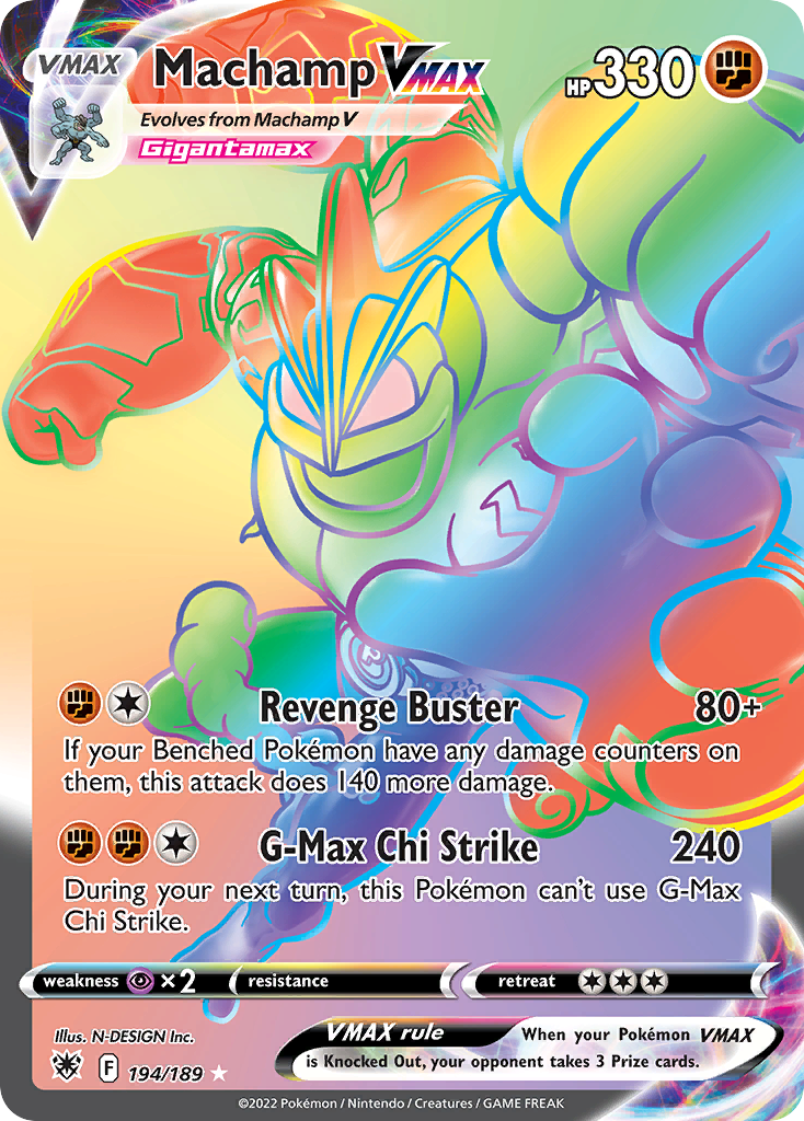 Machamp VMAX 194/216 Rare Rainbow