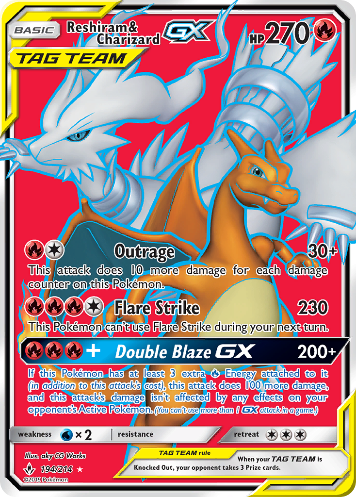 Reshiram & Charizard-GX 194/234 Rare Ultra