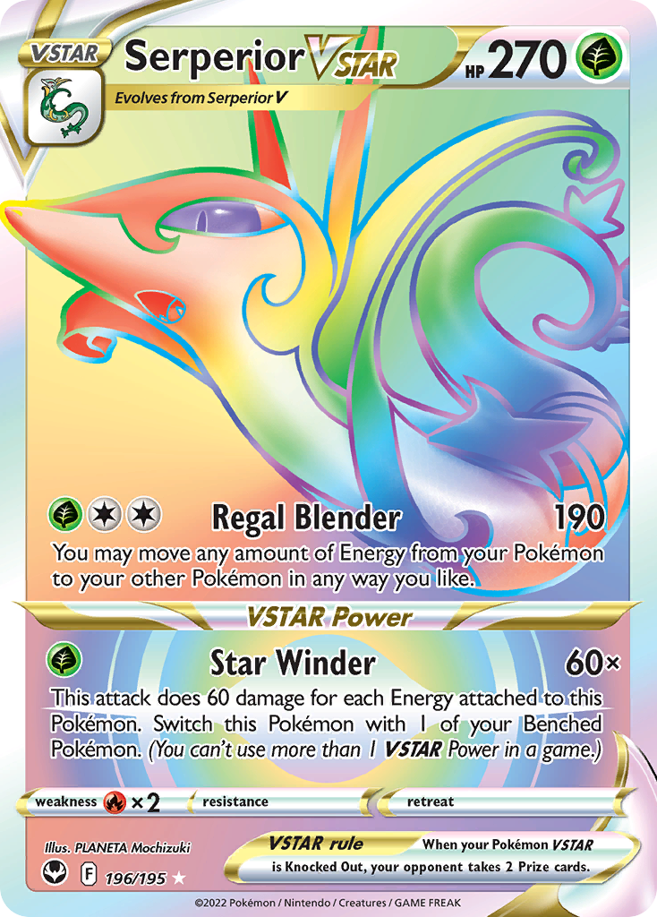 Serperior VSTAR 196/215 Rare Rainbow