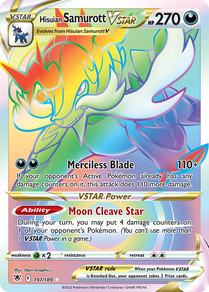 Hisuian Samurott VSTAR 197/216 Rare Rainbow