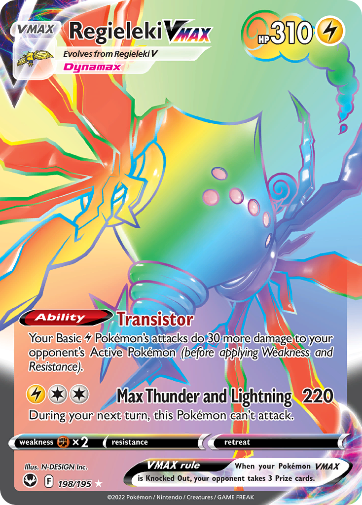 Regieleki VMAX 198/215 Rare Rainbow