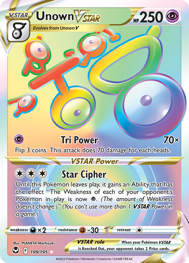 Unown VSTAR 199/215 Rare Rainbow