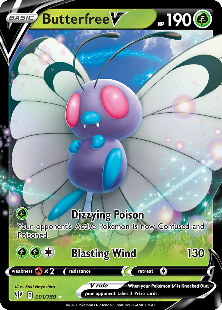 Butterfree V 001/201 Rare Holo V