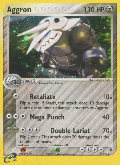 Aggron 001/109 Rare Holo