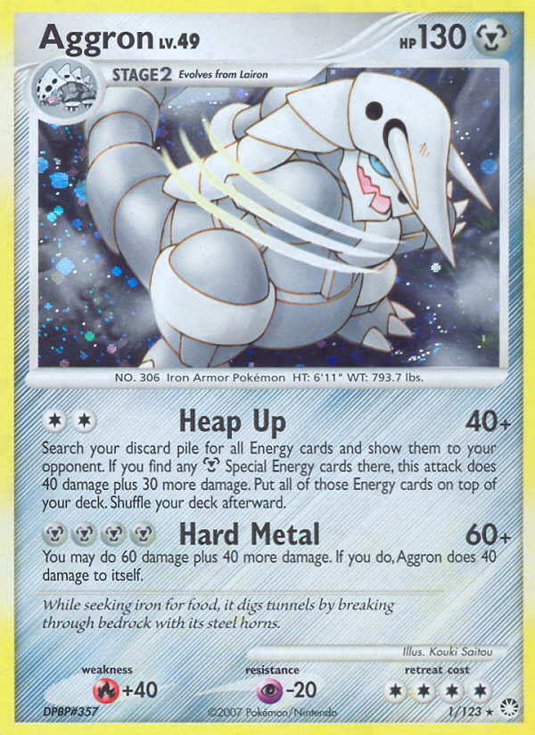 Aggron 001/124 Rare Holo