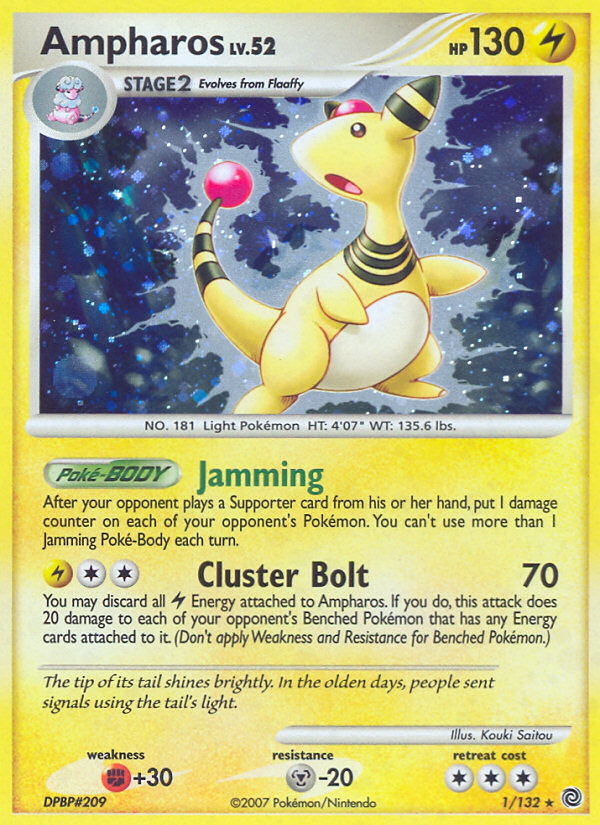 Ampharos 001/132 Rare Holo