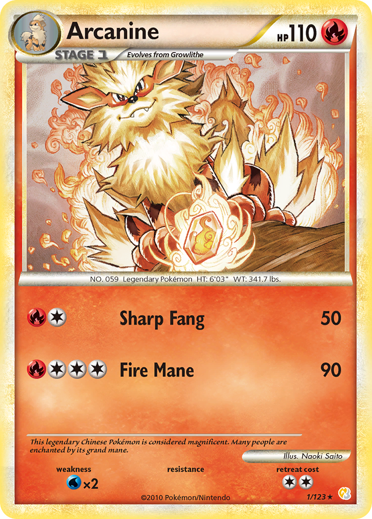 Arcanine 001/124 Rare Holo