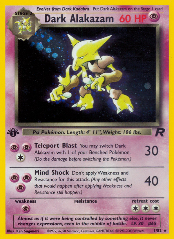 Dark Alakazam 001/83 Rare Holo