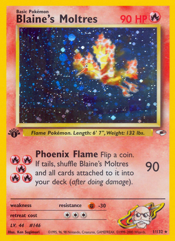 Blaine's Moltres 001/132 Rare Holo
