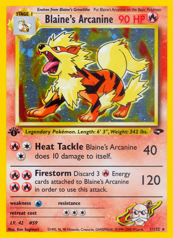 Blaine's Arcanine 001/132 Rare Holo