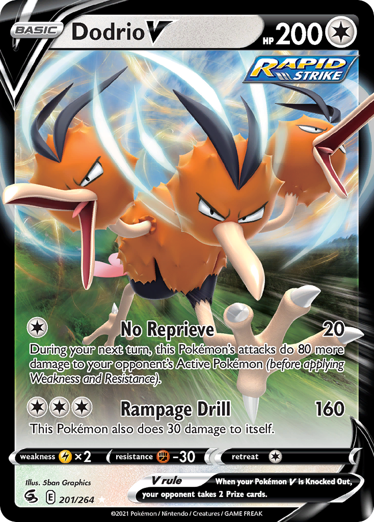 Dodrio V 201/284 Rare Holo V
