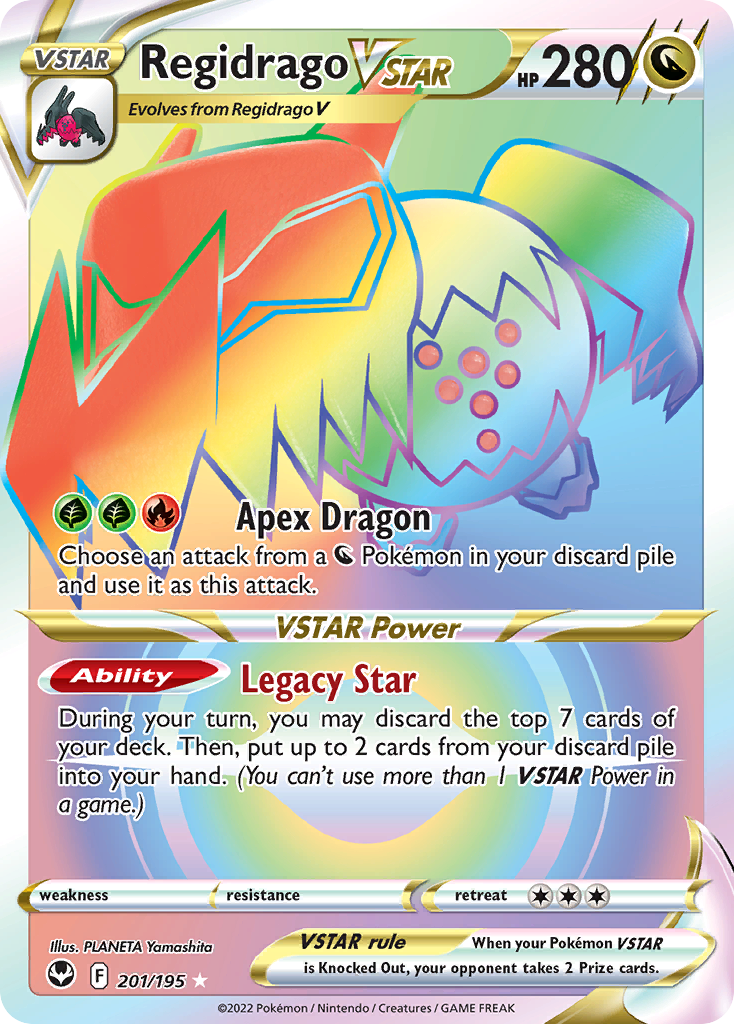 Regidrago VSTAR 201/215 Rare Rainbow
