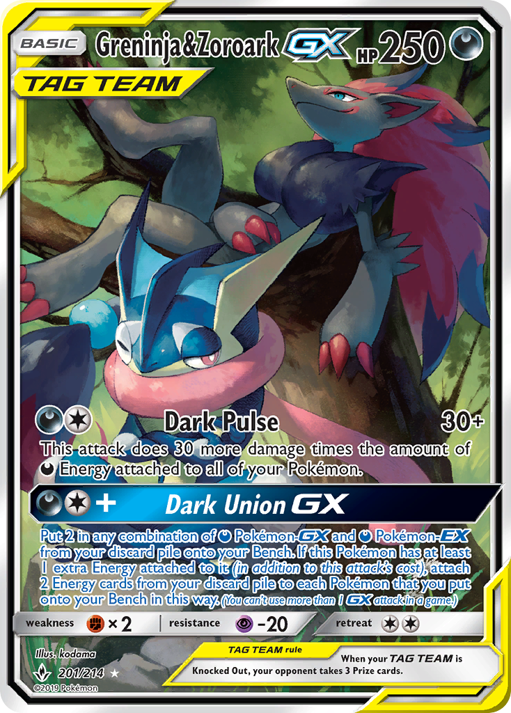 Greninja & Zoroark-GX 201/234 Rare Ultra