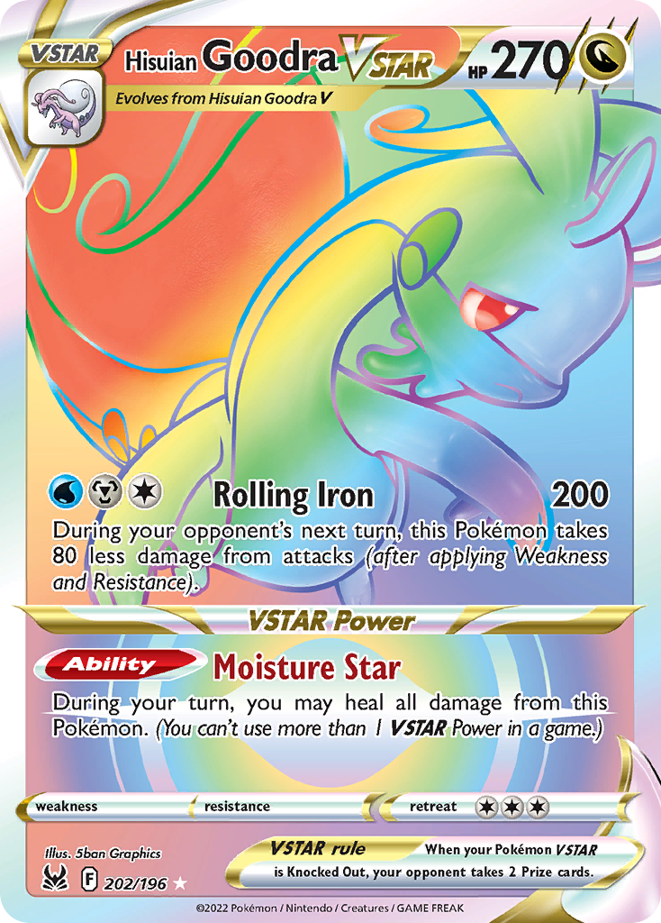 Hisuian Goodra VSTAR 202/217 Rare Rainbow