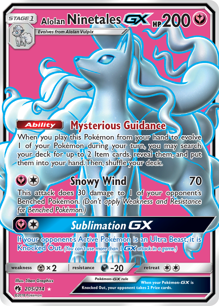 Alolan Ninetales-GX 205/240 Rare Ultra