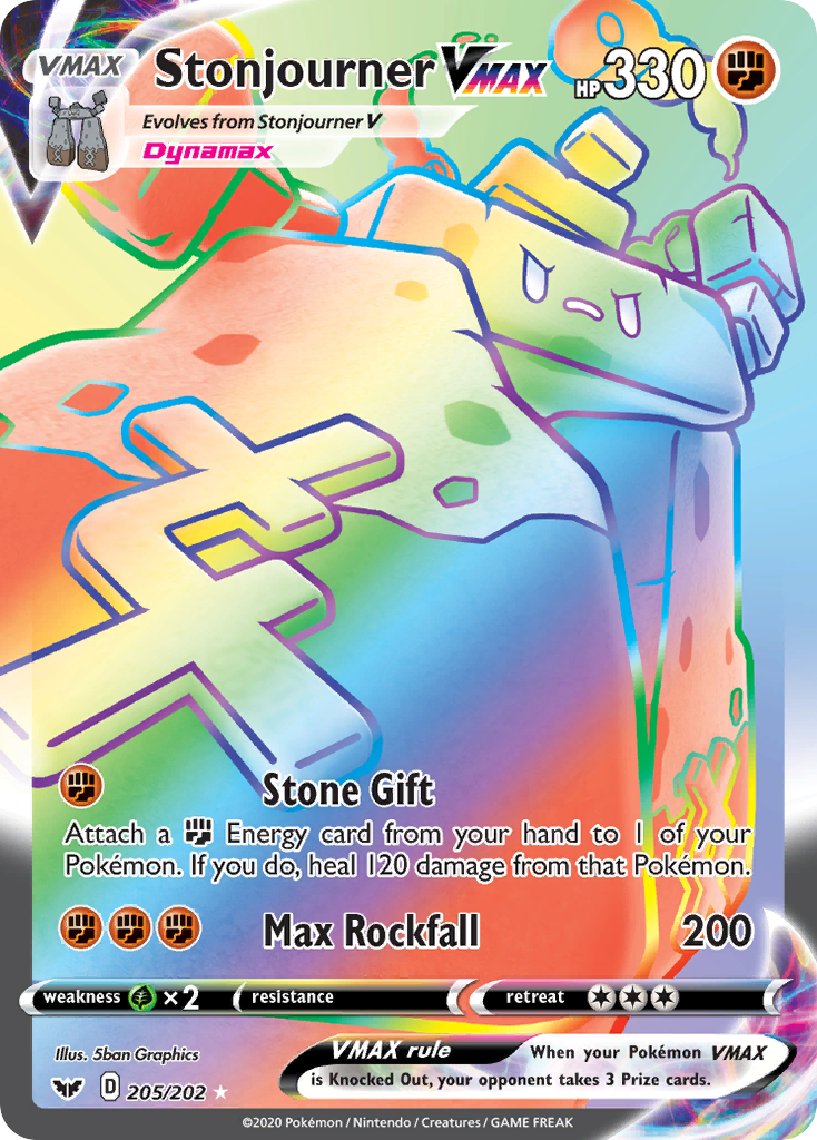 Stonjourner VMAX 205/216 Rare Rainbow