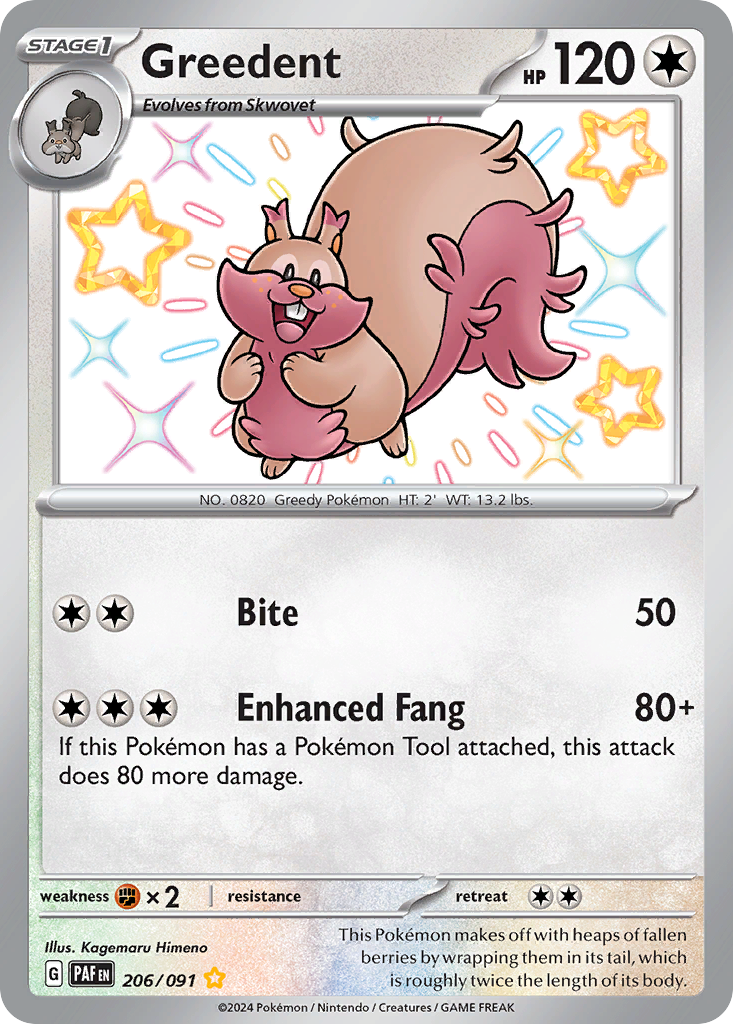 Greedent 206/245 Shiny Rare