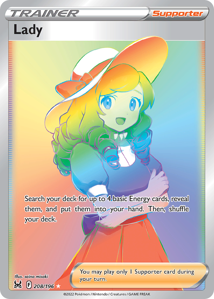 Lady 208/217 Rare Rainbow