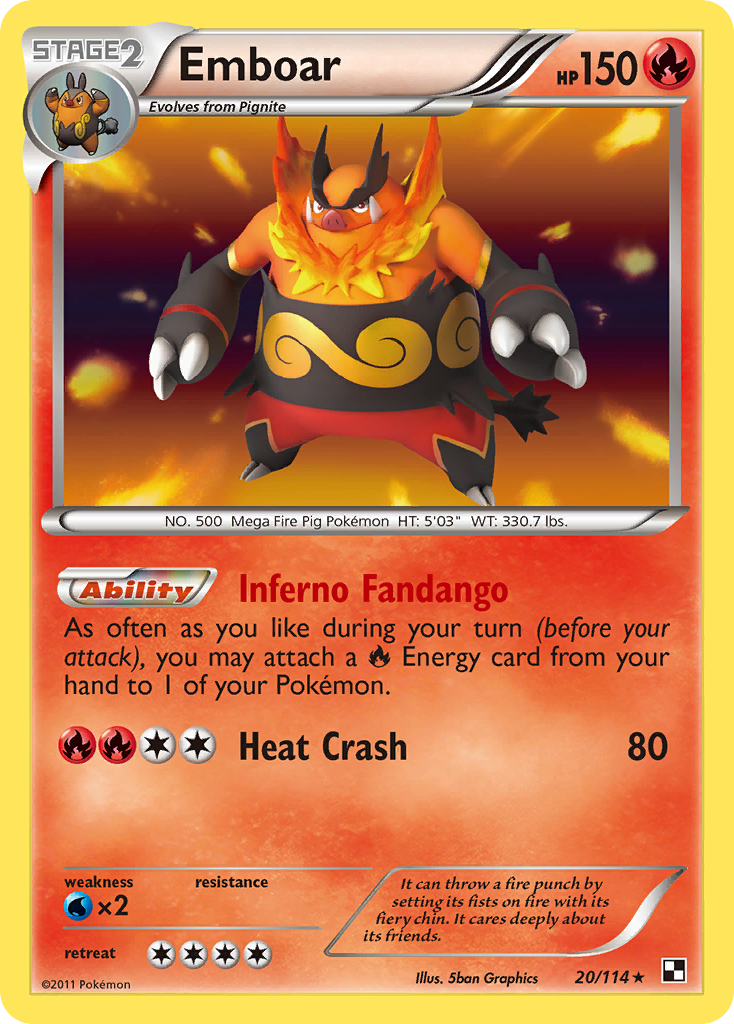 Emboar 020/115 Rare Holo