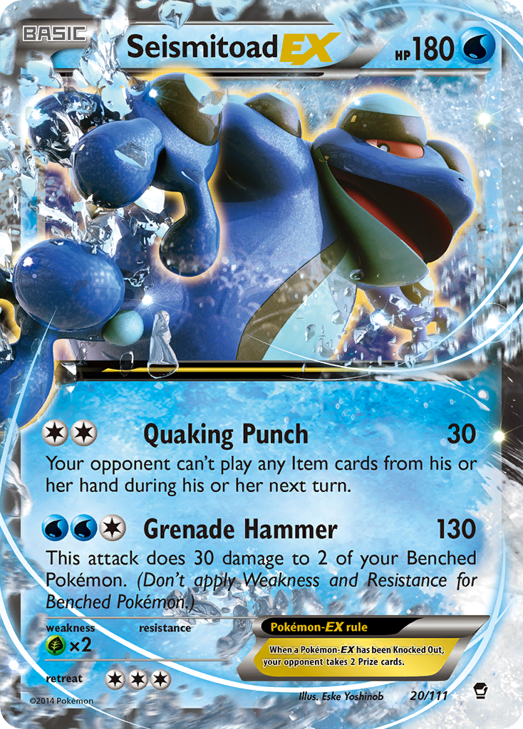 Seismitoad-EX 020/114 Rare Holo EX