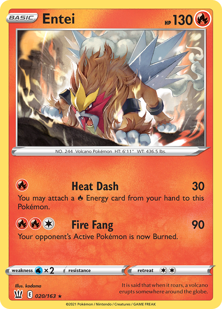 Entei 020/183 Rare Holo