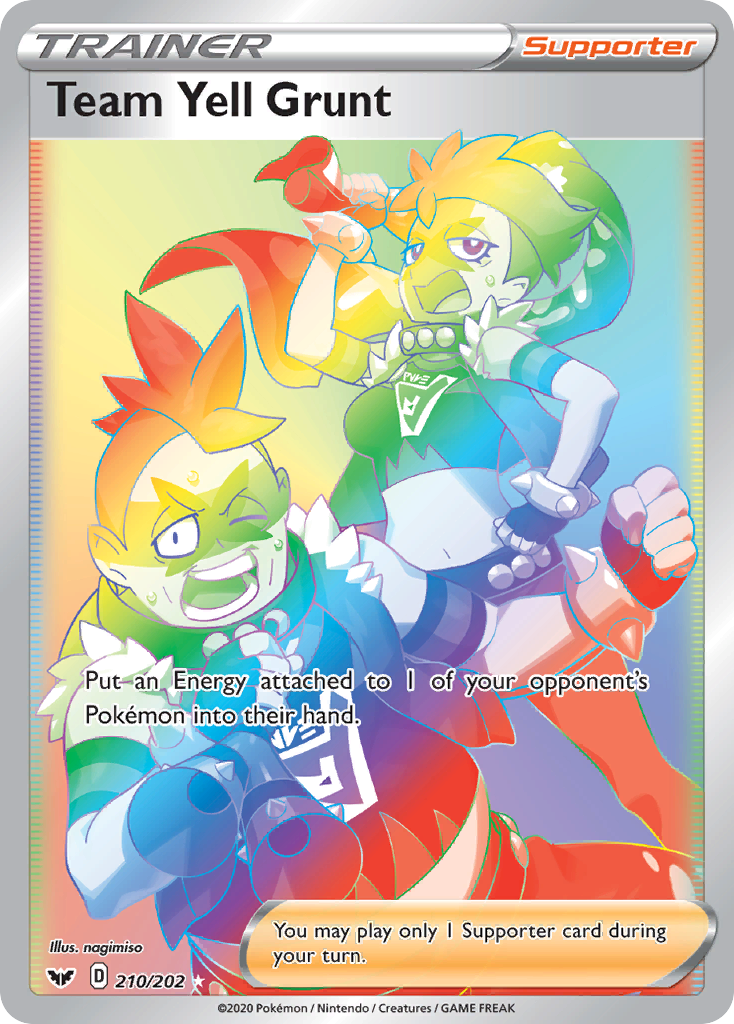 Team Yell Grunt 210/216 Rare Rainbow