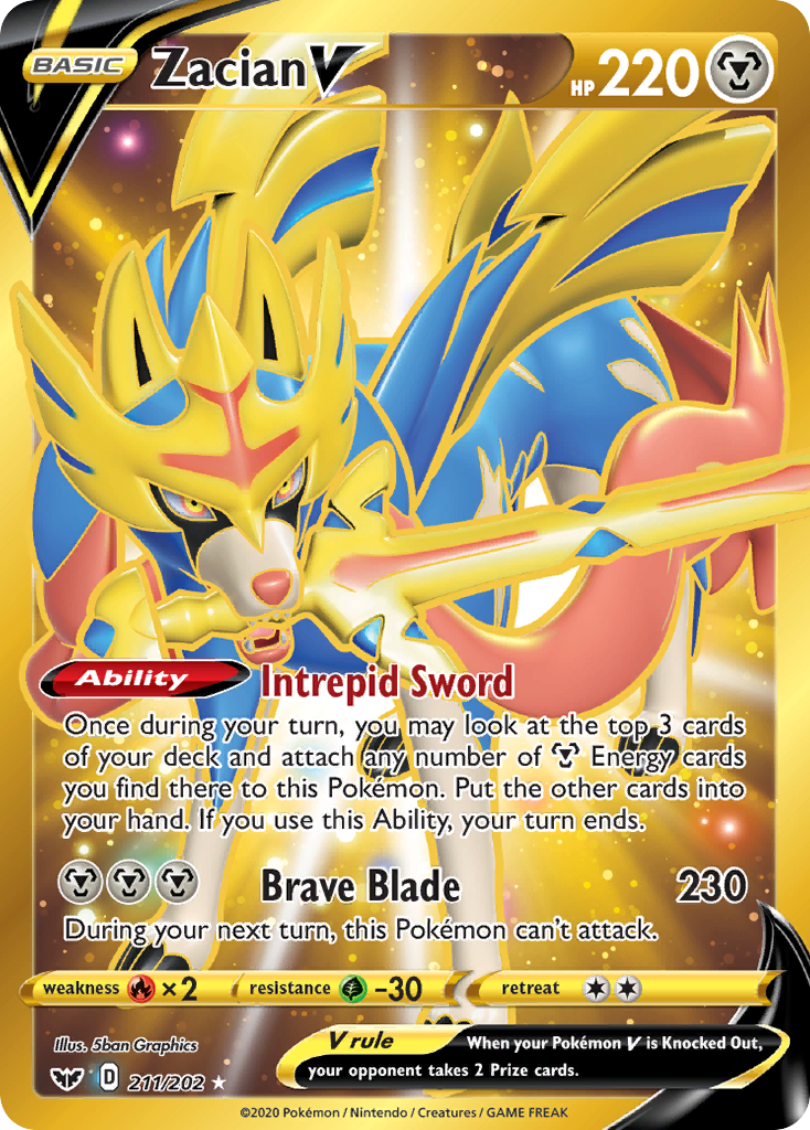 Zacian V 211/216 Rare Secret