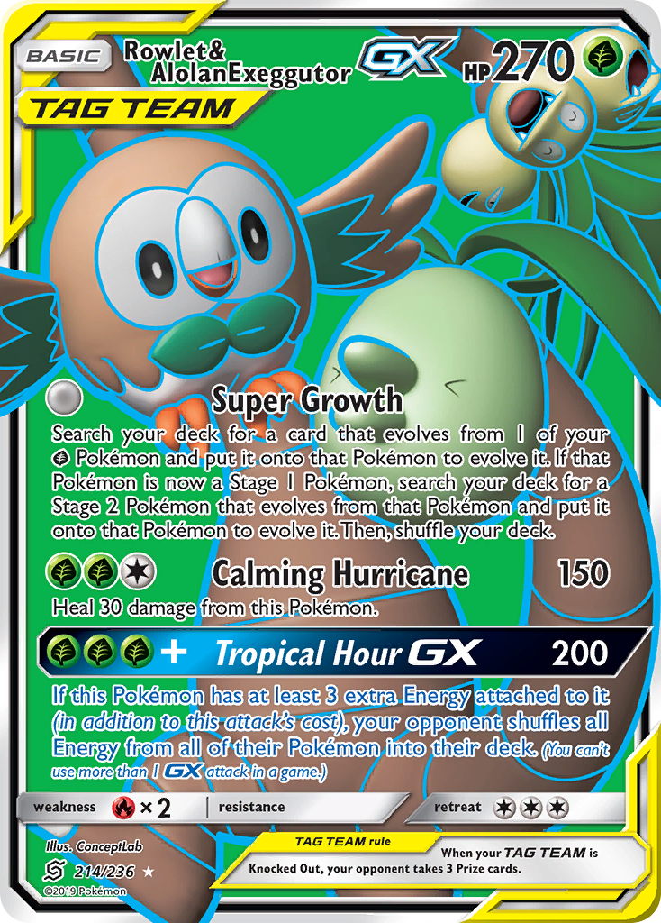 Rowlet & Alolan Exeggutor-GX 214/260 Rare Ultra