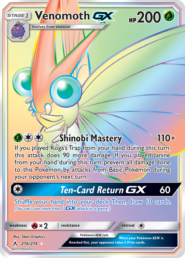 Venomoth-GX 216/234 Rare Rainbow
