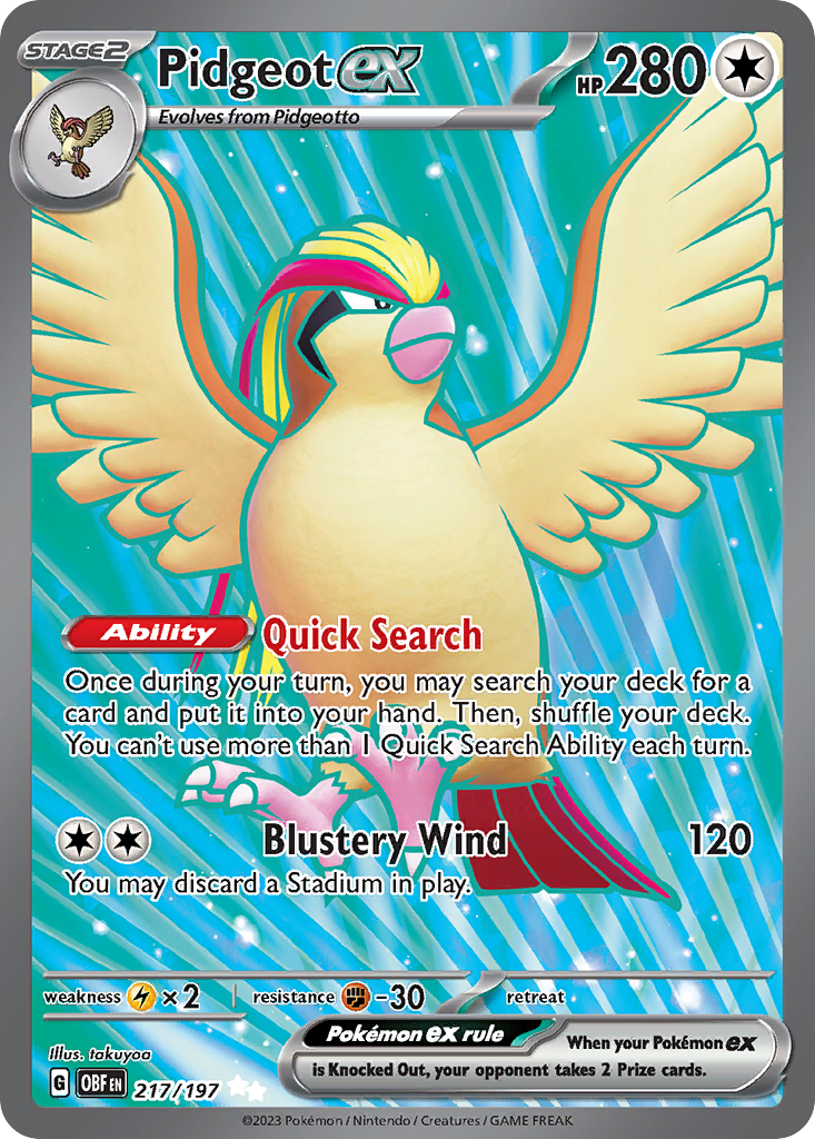 Pidgeot ex 217/230 Ultra Rare