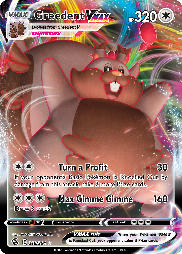 Greedent VMAX 218/284 Rare Holo VMAX
