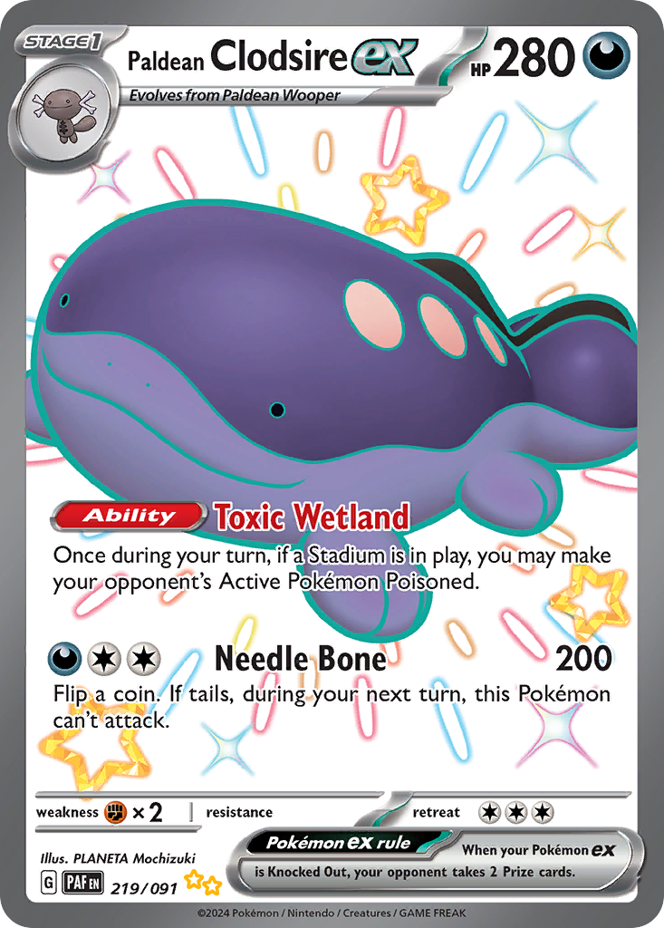 Paldean Clodsire ex 219/245 Shiny Ultra Rare