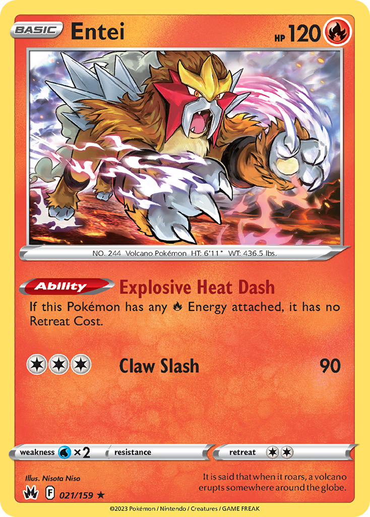 Entei 021/160 Rare Holo