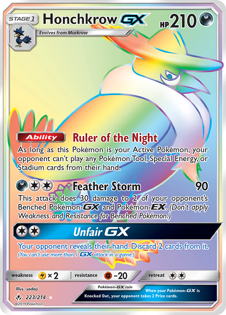 Honchkrow-GX 223/234 Rare Rainbow