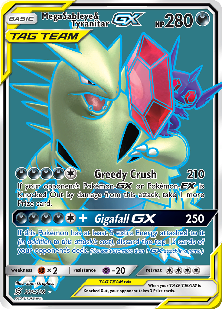 Mega Sableye & Tyranitar-GX 225/260 Rare Ultra