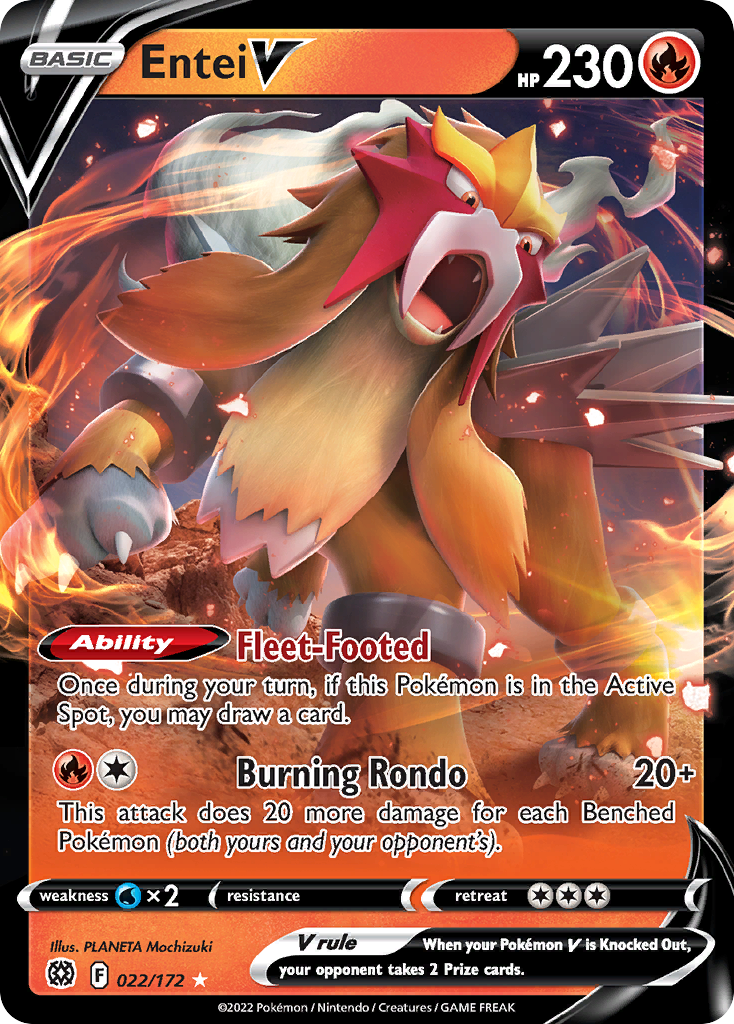 Entei V 022/186 Rare Holo V