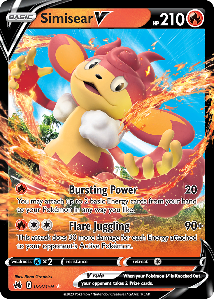 Simisear V 022/160 Rare Holo V