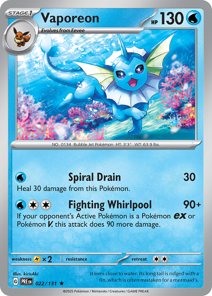 Vaporeon 022/180 Rare