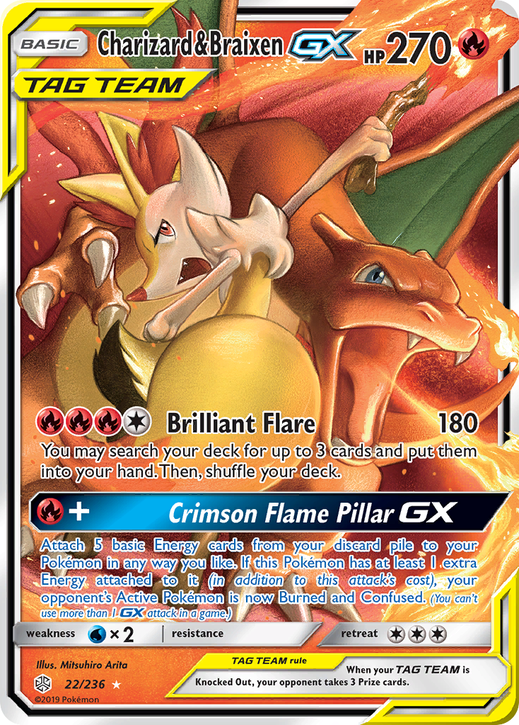 Charizard & Braixen-GX 022/272 Rare Holo GX