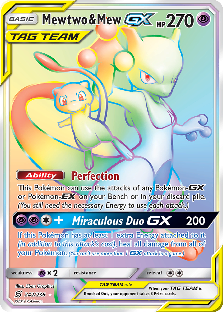 Mewtwo & Mew-GX 242/260 Rare Rainbow