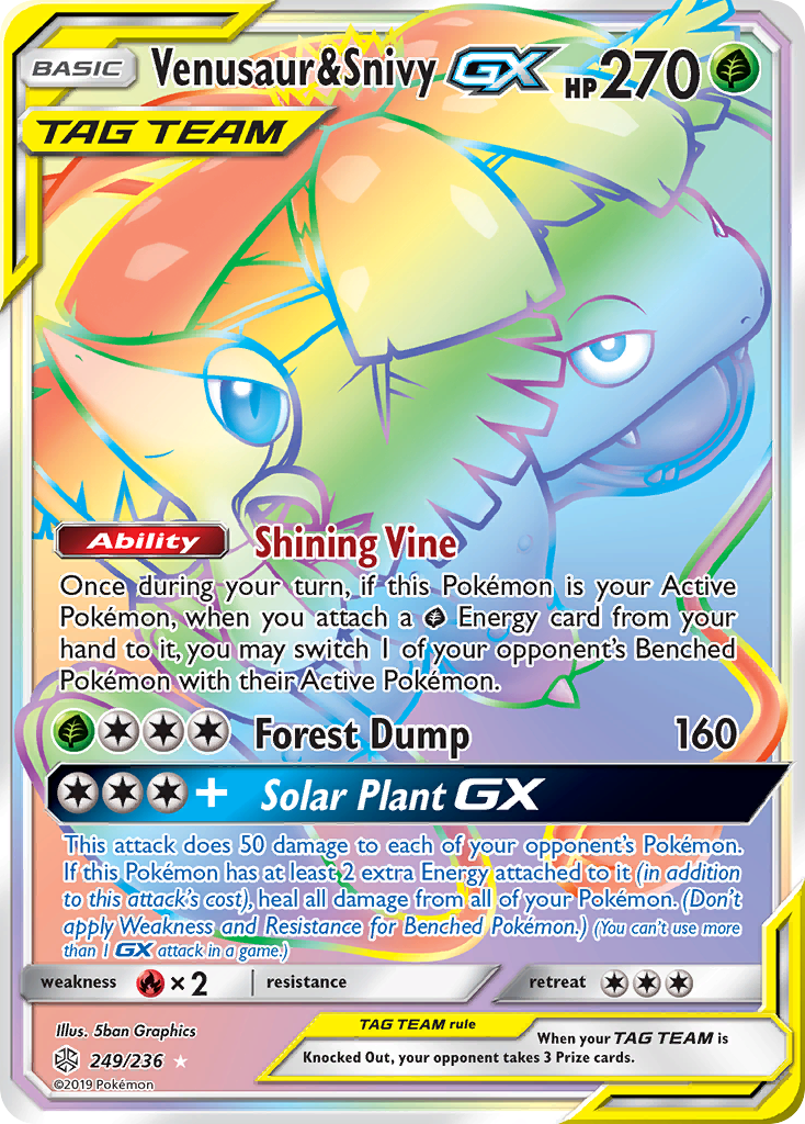 Venusaur & Snivy-GX 249/272 Rare Rainbow