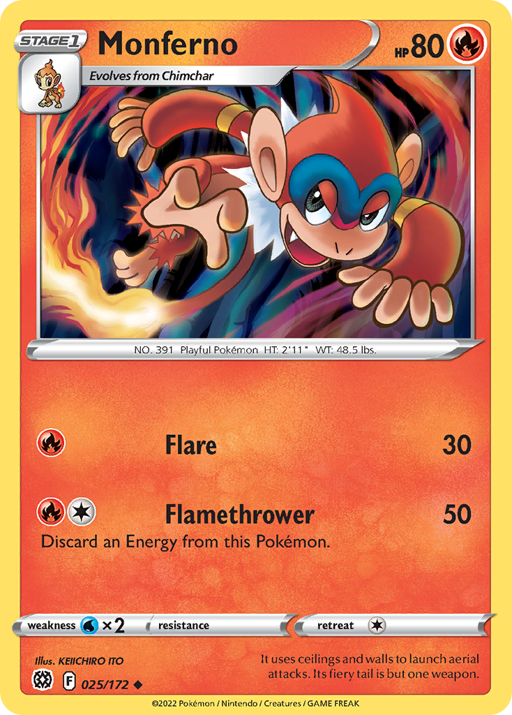 Monferno 025/186 Uncommon